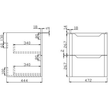 Luxe81 Ella Wall Hung Vanity Unit