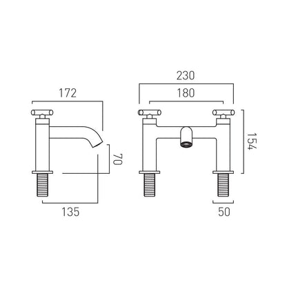 Vado Elements Deck Mounted Bath Filler in Chrome