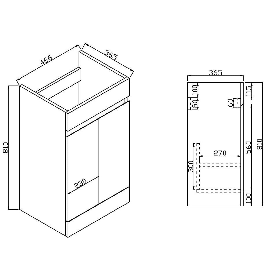 Luxe81 Empire 500 Square Vanity Unit