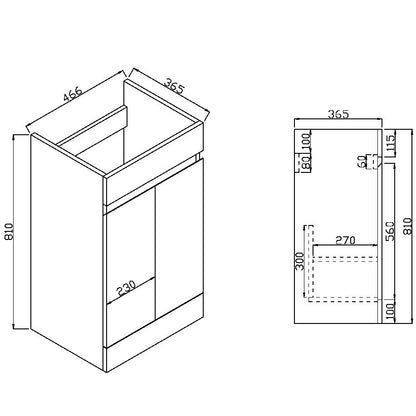 Luxe81 Empire 500 Square Vanity Unit
