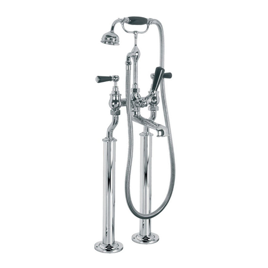 Lefroy Brooks Classic Black Lever Bath Shower Mixer with Extended Legs EXT/BL1144