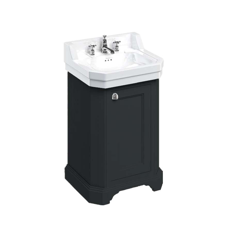 Burlington Bathrooms Edwardian 560mm Basin & Burlington Bathrooms Freestanding Rectangular Cloakroom Vanity Unit