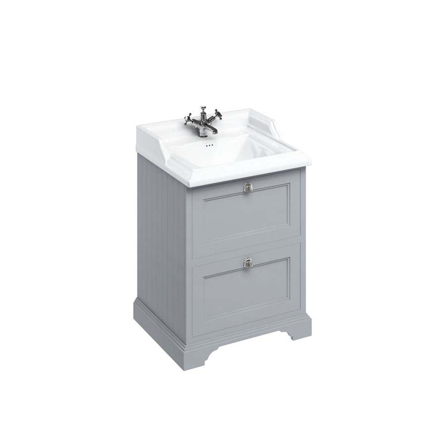 Burlington Bathrooms Freestanding 65 Unit with 2 drawers and Classic Basin