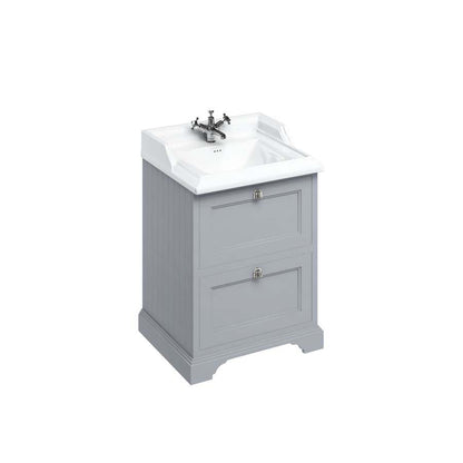 Burlington Bathrooms Freestanding 65 Unit with 2 drawers and Classic Basin
