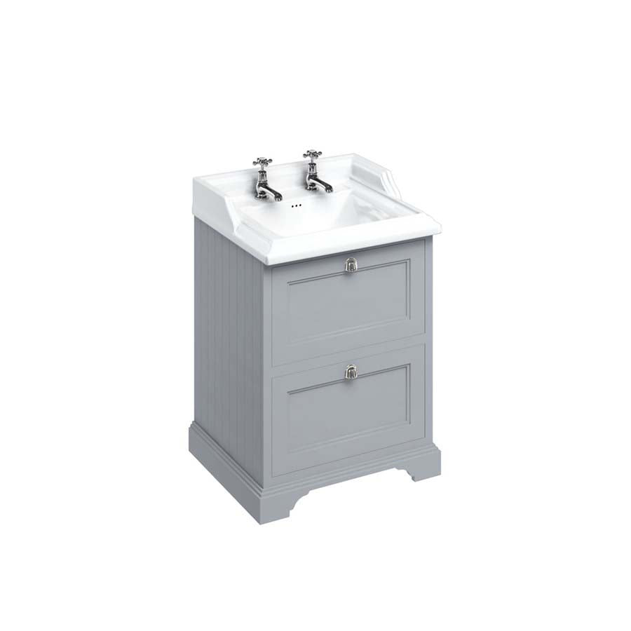 Burlington Bathrooms Freestanding 65 Unit with 2 drawers and Classic Basin