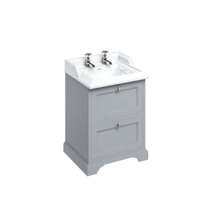 Burlington Bathrooms Freestanding 65 Unit with 2 drawers and Classic Basin