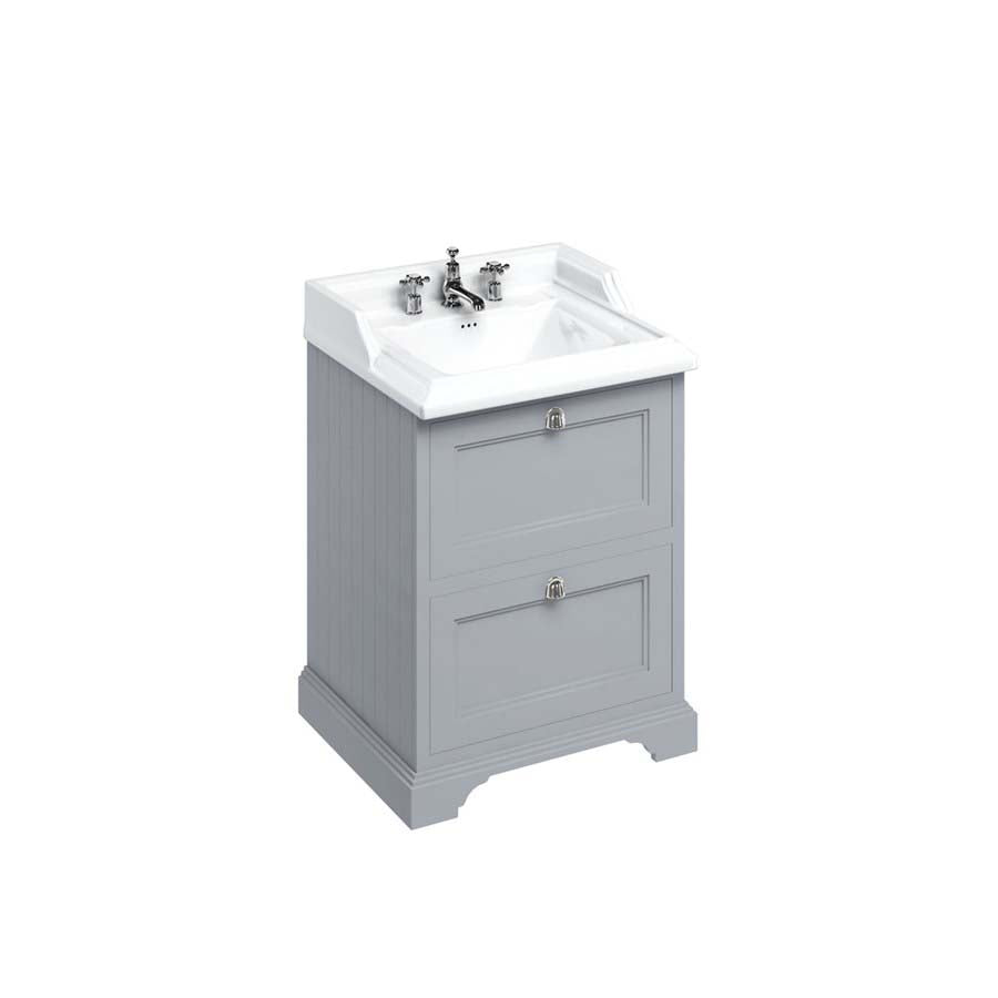 Burlington Bathrooms Freestanding 65 Unit with 2 drawers and Classic Basin