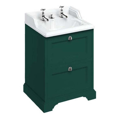 Burlington Bathrooms Freestanding 65 Unit with 2 drawers and Classic Invisible Overflow Basin
