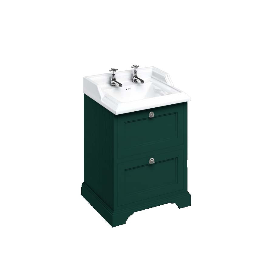 Burlington Bathrooms Freestanding 65 Unit with 2 drawers and Classic Basin