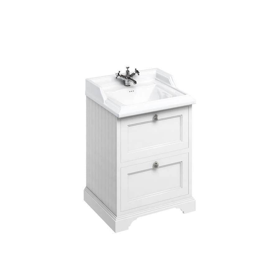 Burlington Bathrooms Freestanding 65 Unit with 2 drawers and Classic Basin