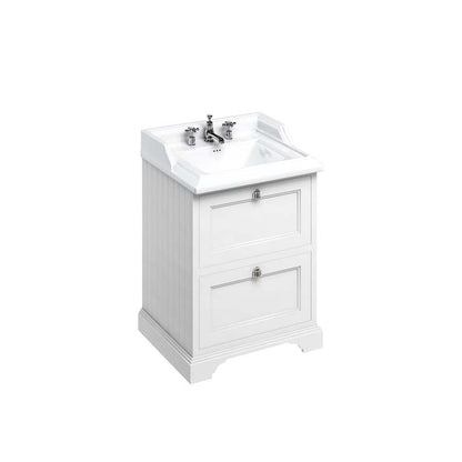 Burlington Bathrooms Freestanding 65 Unit with 2 drawers and Classic Basin