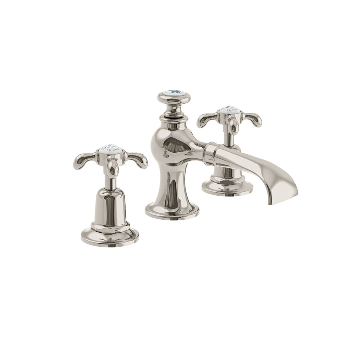 Lefroy Brooks La Chapelle flared spout basin mixer with pop-up waste