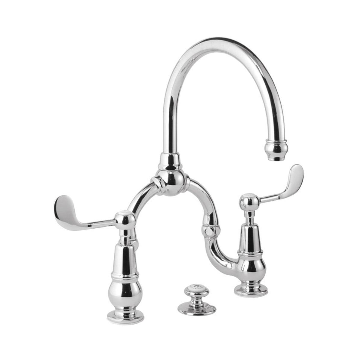 Lefroy Brooks La Chapelle lever basin bridge mixer with pop-up waste