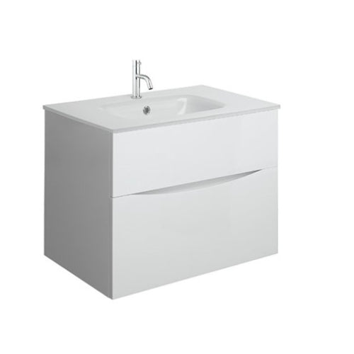 Crosswater Glide II 700 Unit & Ice White Glass Basin