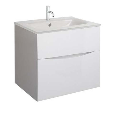 Crosswater Glide II 600 Unit with Ice White Glass Basin