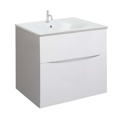 Crosswater Glide II 600 Unit with White Gloss Cast Mineral Marble Basin
