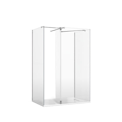 Crosswater Gallery 8 Three Sided with Hinged Deflector (Angled/T Bracing Bars)