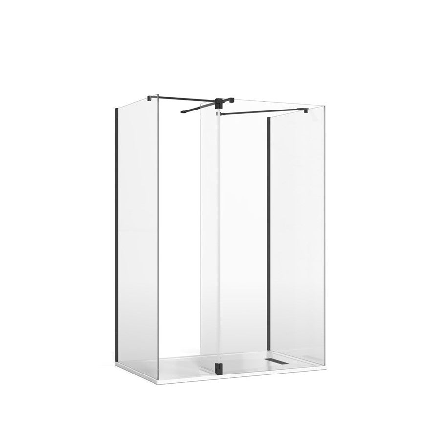 Crosswater Gallery 8 Three Sided with Hinged Deflector (Angled/T Bracing Bars)