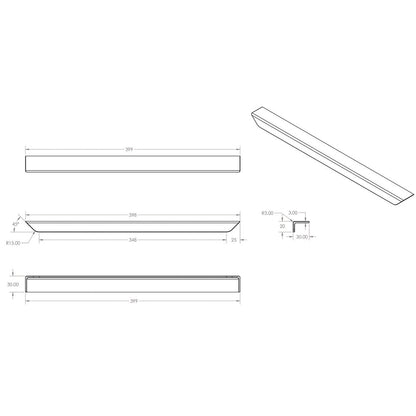 Luxe81 Flat 400mm Handle 160mm Centres