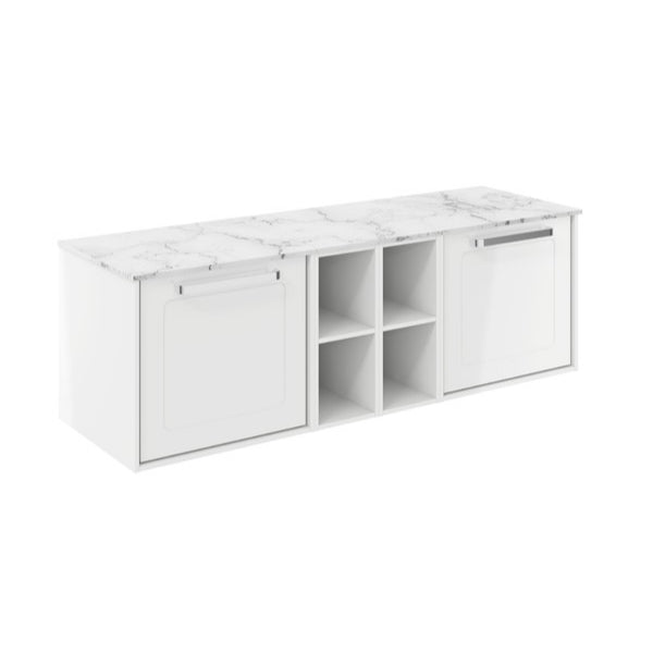 Crosswater Infinity 1400 Framed Unit with Carrara Marble Worktop