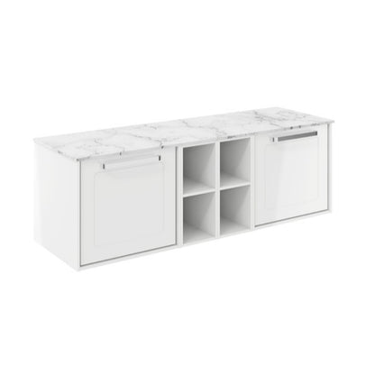 Crosswater Infinity 1400 Framed Unit with Carrara Marble Worktop