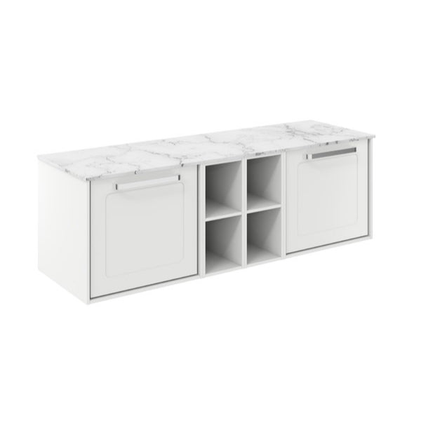 Crosswater Infinity 1400 Framed Unit with Carrara Marble Worktop