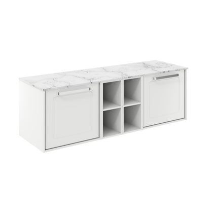 Crosswater Infinity 1400 Framed Unit with Carrara Marble Worktop