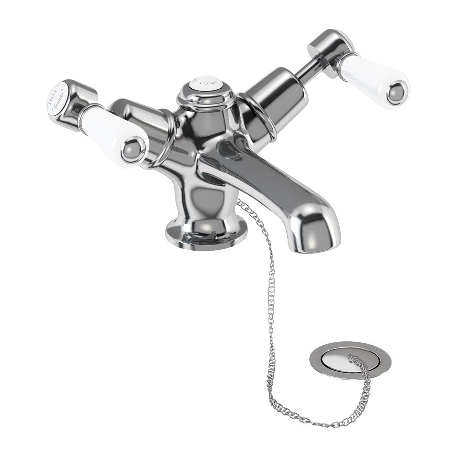 Burlington Kensington KE5 Basin Mixer with Plug & Chain Waste