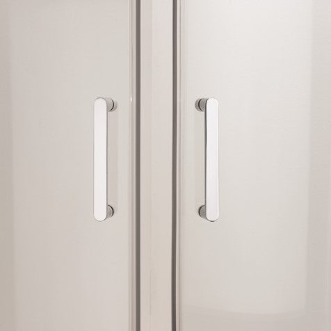 Crosswater Kai KLQDS0800 6 Quadrant Double Doors, Silver Finish
