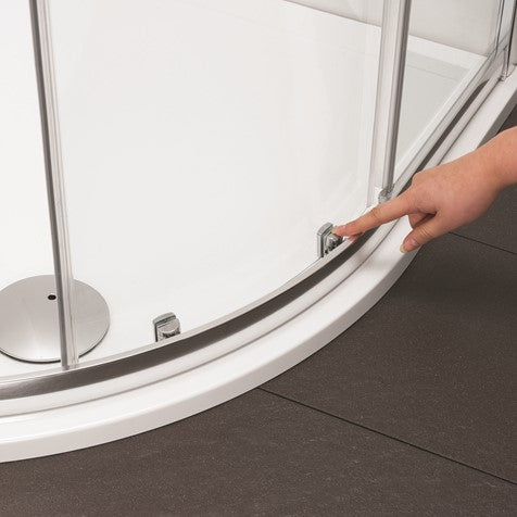 Crosswater Kai KLQDS0800 6 Quadrant Double Doors, Silver Finish
