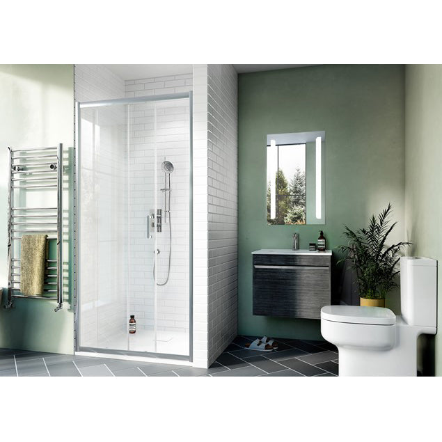 Crosswater Kai KLSLSC1000 6 Single Sliding Door, Silver Finish