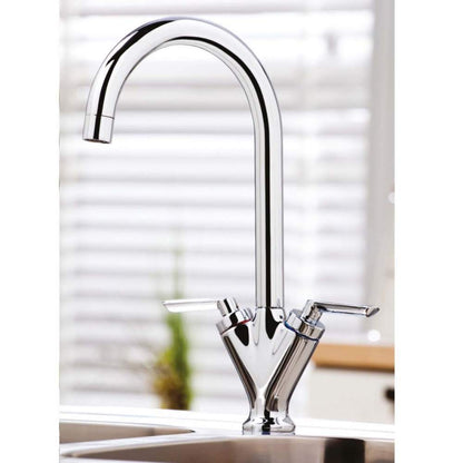 Luxe81 Olicana Chrome Monobloc Kitchen Mixer Tap