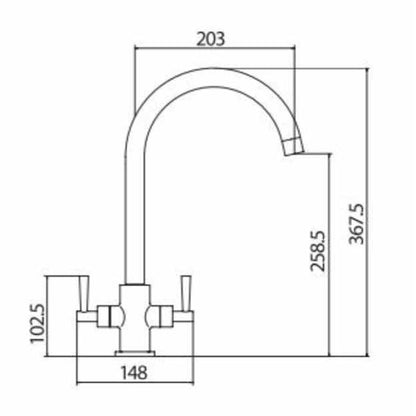 Luxe81 Richmond Chrome Monobloc Kitchen Mixer Tap