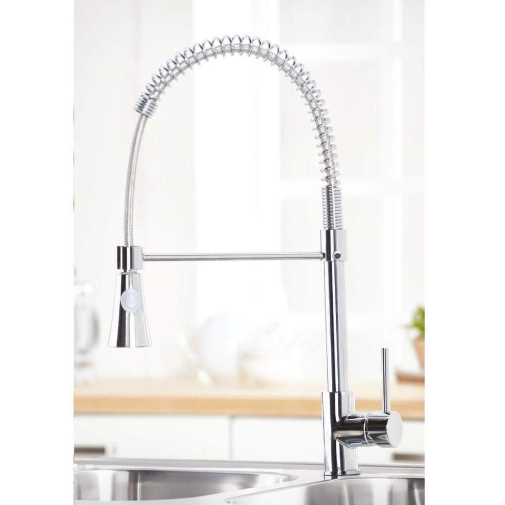 Luxe81 Tirare Chrome Spring Pull-Out Kitchen Mixer Tap