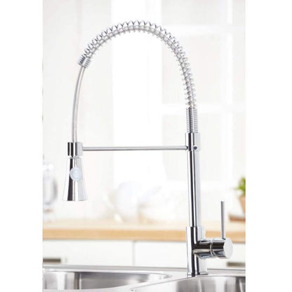 Luxe81 Tirare Chrome Spring Pull-Out Kitchen Mixer Tap