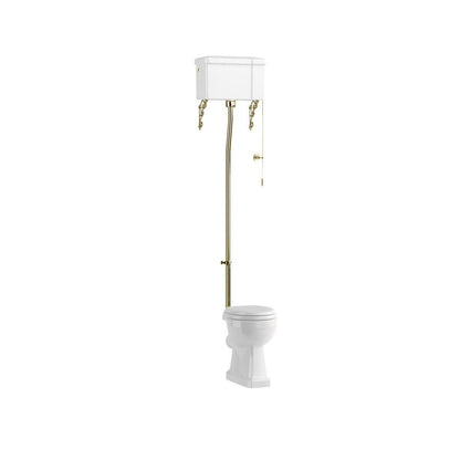 Burlington P2-C5-T30CHR White High-Level WC Cistern With Flush Kit - 520mm x 670mm x 2300mm