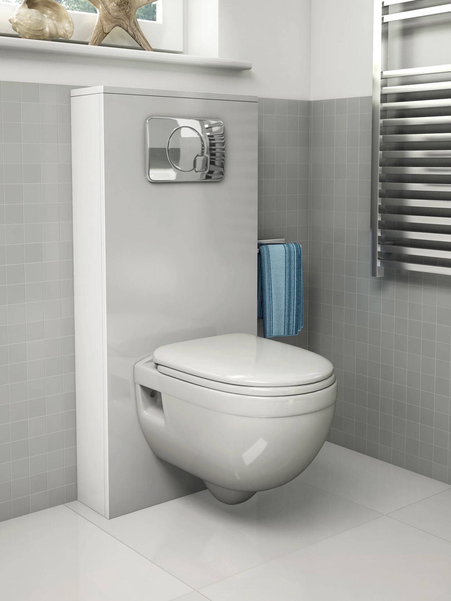 IMEX CH1076 Ivo White Wall Hung WC Bowl 500mm
