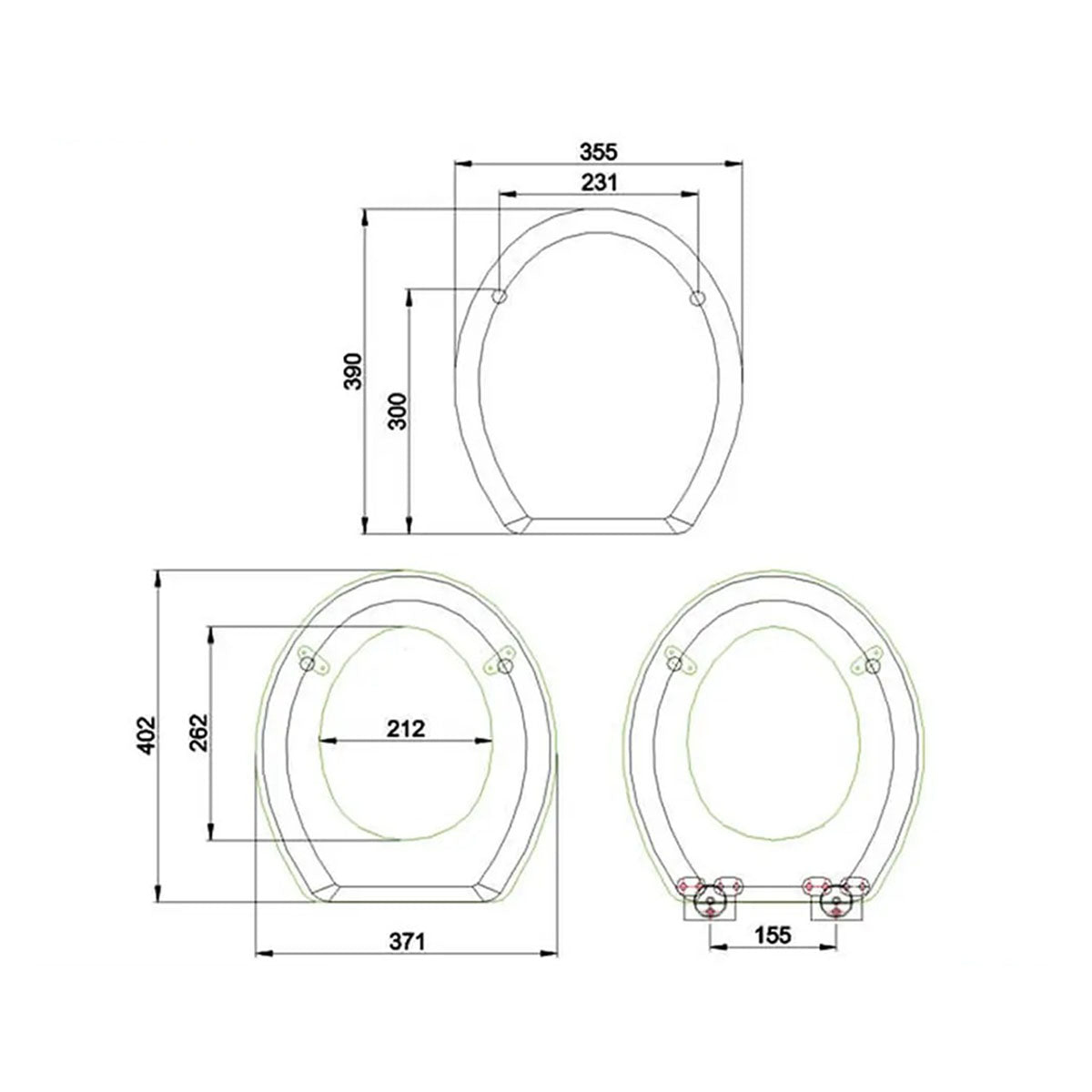 Burlington P20-C1 White Rimless Close Coupled WC Pan and 51cm Cistern With Ceramic Lever â€“ 515 x 720 x 775mm