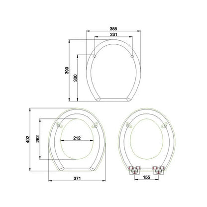Burlington P20-C1 White Rimless Close Coupled WC Pan and 51cm Cistern With Ceramic Lever â€“ 515 x 720 x 775mm