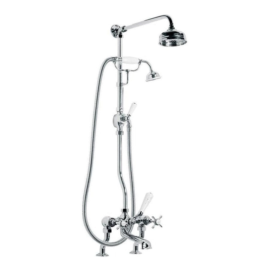 Lefroy Brooks Classic Bath Shower Mixer with Riser Kit, Lever Diverter , Hand Shower & 5" Rose LB1700