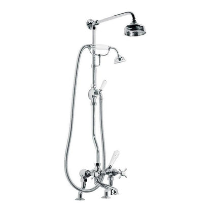 Lefroy Brooks Classic Bath Shower Mixer with Riser Kit, Lever Diverter , Hand Shower & 5" Rose LB1700