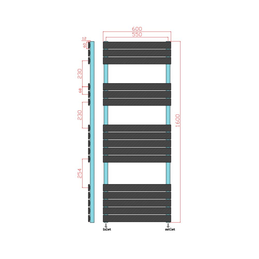 Luxe81 Life Black Towel Radiator