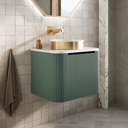 Luxe81 Linea Curve 600mm Wall Hung Basin Vanity Unit