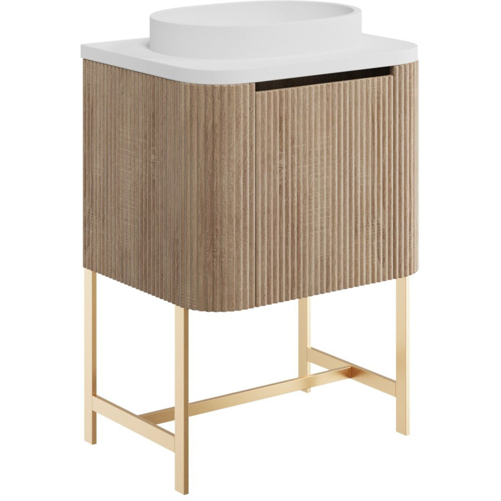 Luxe81 Linea Curve 600mm Wall Hung Basin Vanity Unit