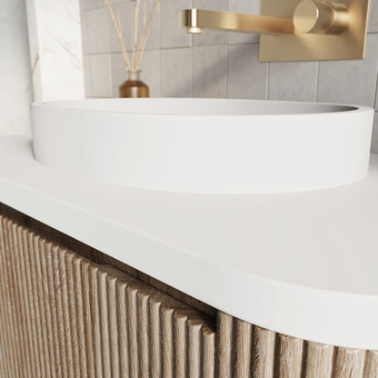 Luxe81 Linea Curve 600mm Wall Hung Basin Vanity Unit