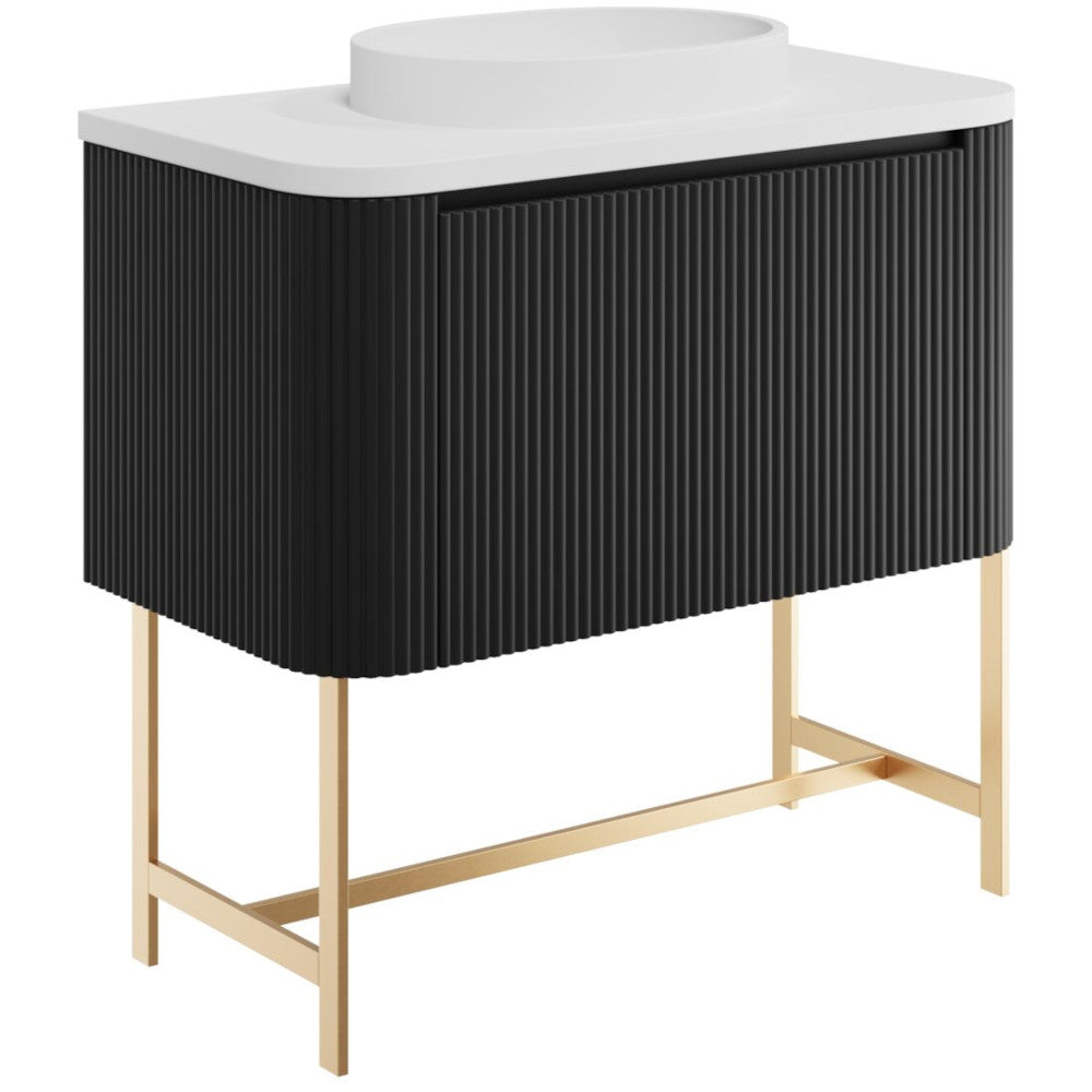 Luxe81 Linea Curve 900mm Wall Hung Basin Vanity Unit