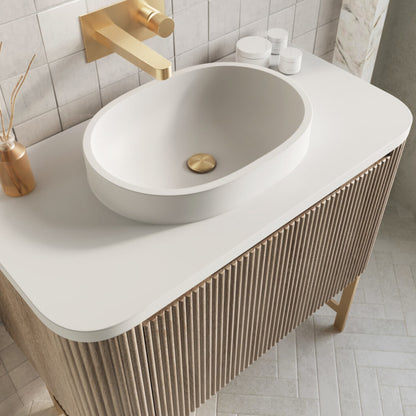 Luxe81 Linea Curve 900mm Wall Hung Basin Vanity Unit
