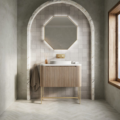 Luxe81 Linea Curve 900mm Wall Hung Basin Vanity Unit