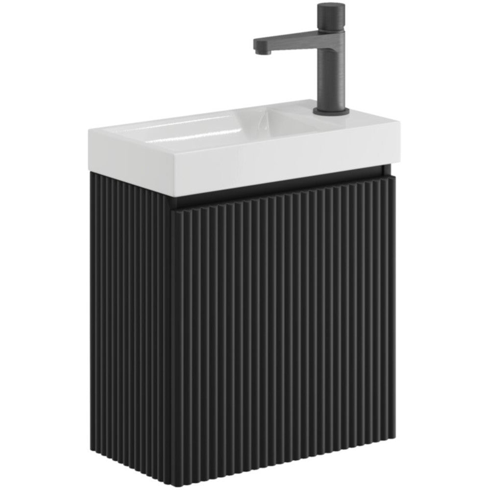 Luxe81 Linea Cloakroom Fluted Basin Vanity Unit