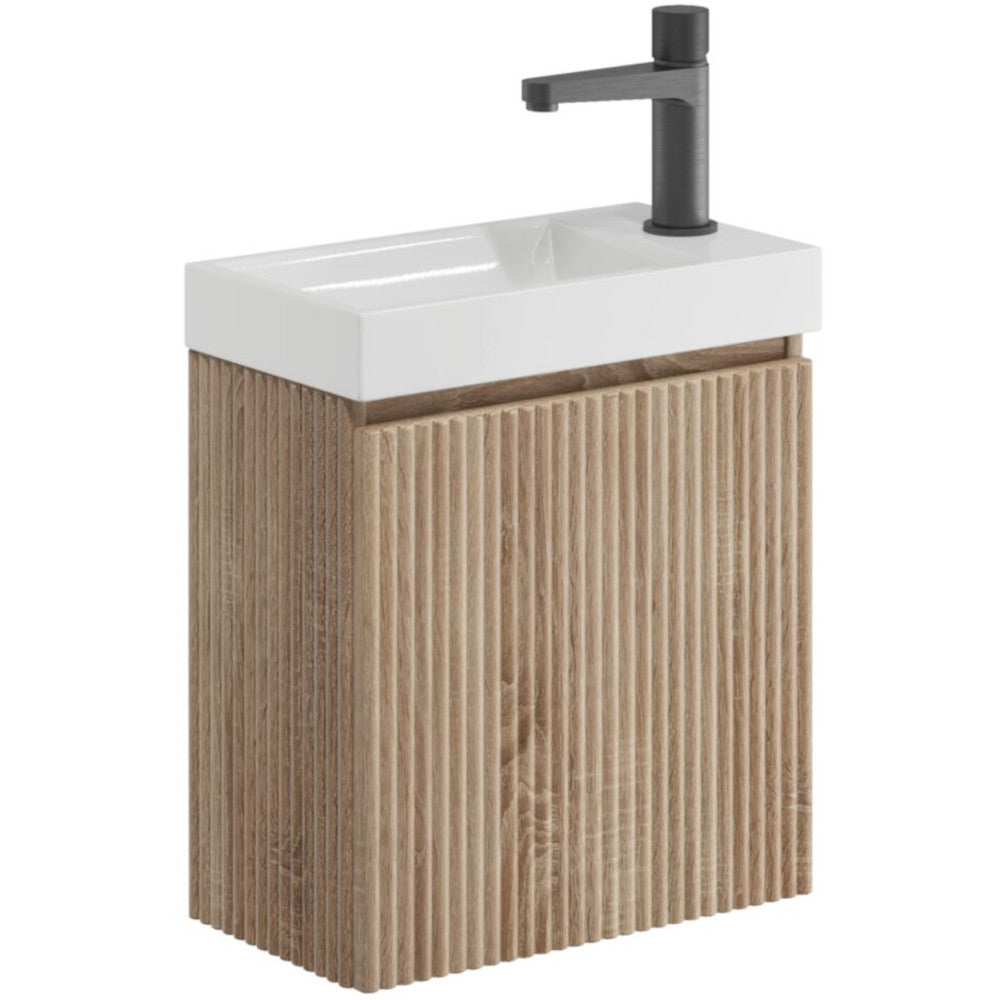 Luxe81 Linea Cloakroom Fluted Basin Vanity Unit
